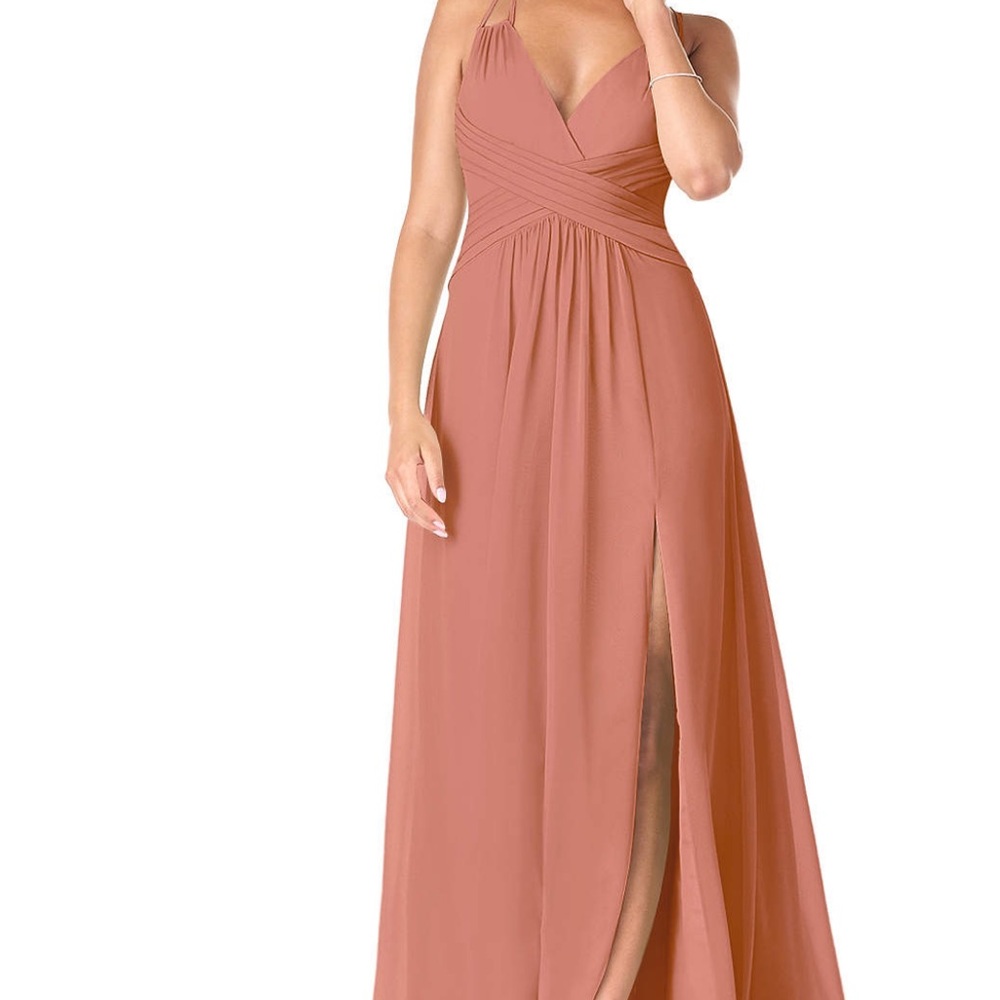 Peach Strappy Bridesmaid Dress